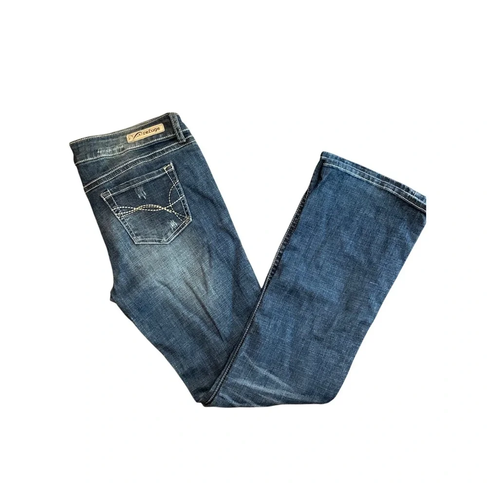 Refuge Runway Everyday Boot Denim‎ Jeans Size 8R Distressed